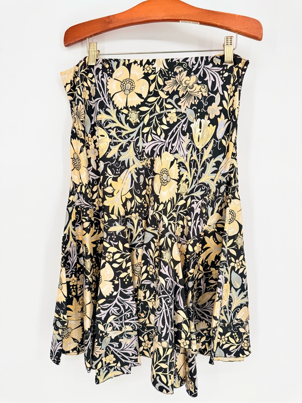 1990s Vintage NWT Sigrid Olsen 100% Silk Skirt Floral Cottagecore Boho Petite 8P - Picture 2 of 9